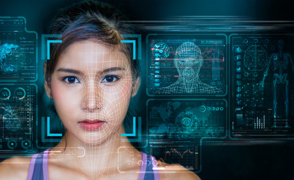 Facial Recognition System concept with Face Recognition