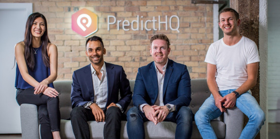 PredictHQ team: CEO Campbell Brown is second from right