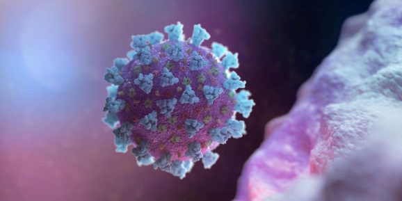 A computer image created by Nexu Science Communication together with Trinity College in Dublin, shows a model structurally representative of a betacoronavirus which is the type of virus linked to COVID-19, better known as the coronavirus.