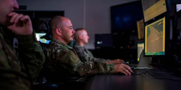 Air National Guard Intelligence Analysts assigned to the 181st Intelligence Wing, 137th Intelligence Squadron Unclassified Processing, Assessment, and Dissemination (UPAD) site were hand selected to assist in new developmental programs at Hulman Field Indiana National Guard Base, Ind., Nov. 02, 2019.