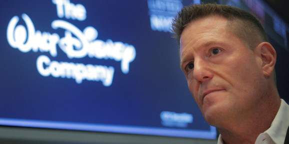 Kevin Mayer, Disney's head of direct-to-consumer division, on the floor at the New York Stock Exchange