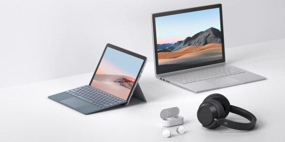Surface Book 3, Surface Go 2, Surface Headphones 2, Surface Earbuds