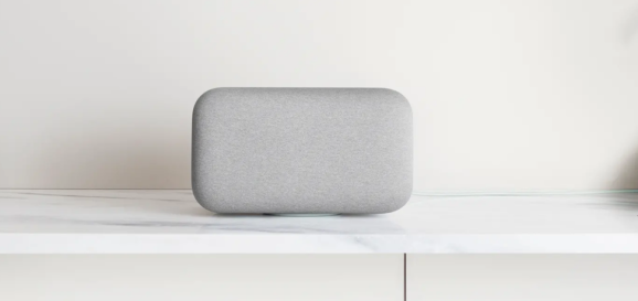 A Google Home digital assistant.