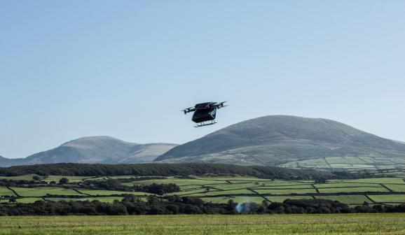 A new prototype of Vertical Aerospace drone, Seraph is tested, in Llanbedr Airfield, Wales, Britain in this undated handout photo.