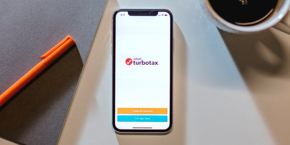Turbo Tax is seen on devices on February 22, 2018 in San Francisco, California