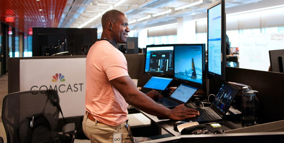 An engineer at the Comcast Technology Center in Philadelphia.