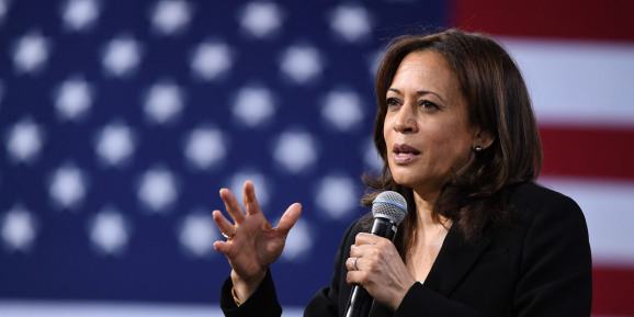 Sen. Kamala Harris (D-CA) speaks at the National Forum on Wages and Working People: Creating an Economy That Works for All at Enclave on April 27, 2019 in Las Vegas, Nevada.