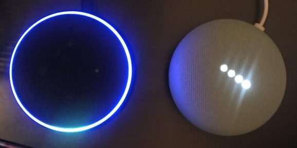 Amazon Echo Dot and Google Home Mini