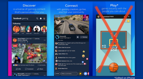 Facebook Gaming on iOS is missing instant games.