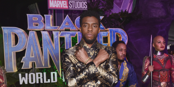 Chadwick Boseman at the Los Angeles World Premiere of Marvel Studios' Black Panther on January 29, 2018 in Hollywood, California.